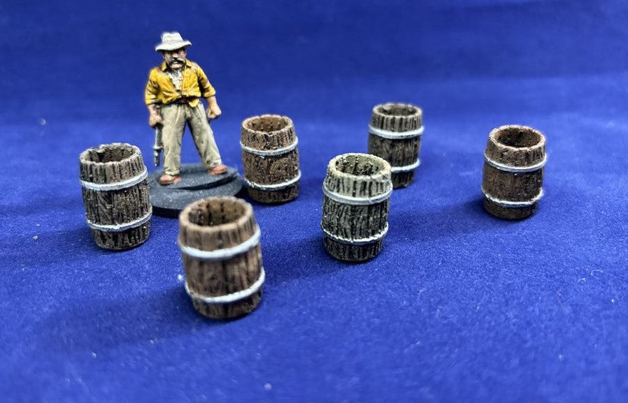 Wooden Barrels Open - 28mm Terrain
